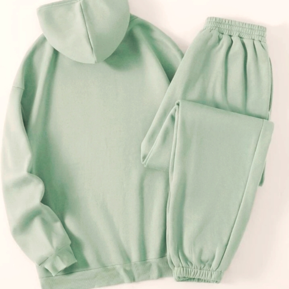 Mint green hoodie and sweatpants